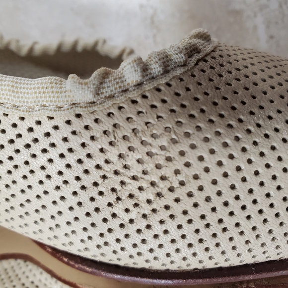 Valleverde sling back shoes womens size 36 US 6.5 beige perforated leather Italy - Picture 16 of 16